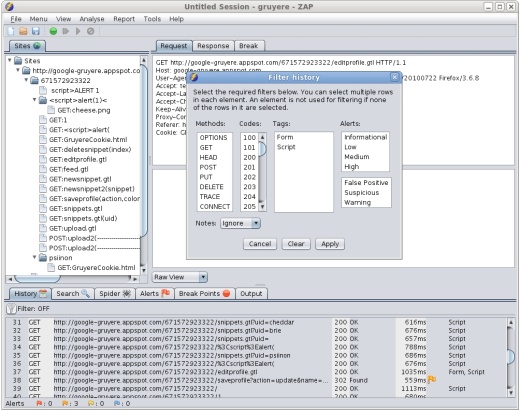 OWASP ZAPの実行イメージ
