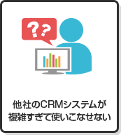 他社のCRMシステムが複雑すぎて使いこなせない
